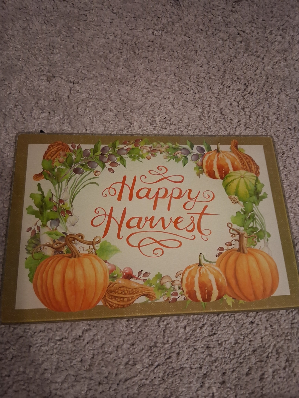Happy Harvest Fall Serving Placemat - Orange